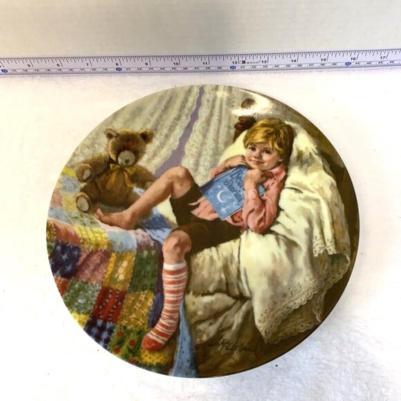 Mother Goose Collectors Plate Diddle Diddle Dumpling Boy Bedtime Story Reco '84 - Picture 1 of 3